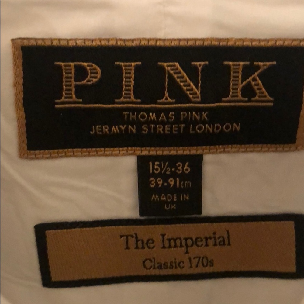 Men’s Thomas pink imperial cotton white shirt